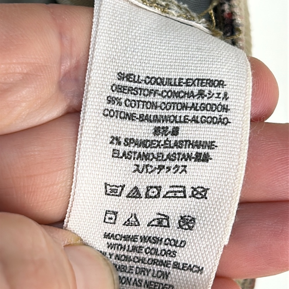 FREE PEOPLE New Delhi Border Paisley Print Flare Corduroy Jeans Size 28 - Picture 15 of 16